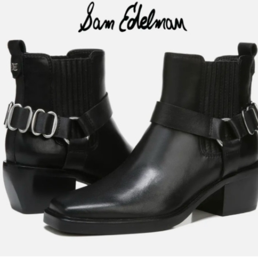 Sam Edelman Black Leather Ankle Booties
